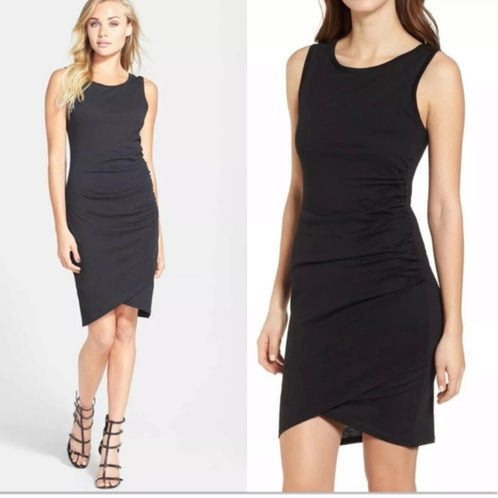 EUC Leith ruched tank dress black - small